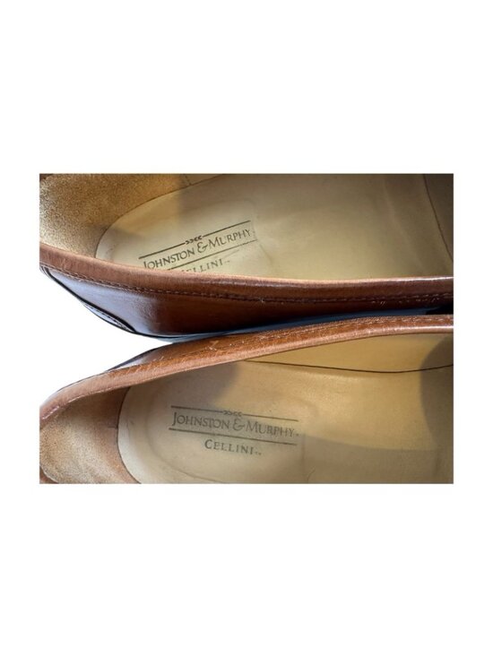 Johnston Murphy Cellini Mens 11M Brown Leather Tassel Loafer Dress Classic Slip